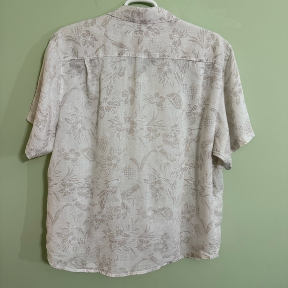 Tommy Bahama Cream Button Down linen Shirt - Picture 6 of 7